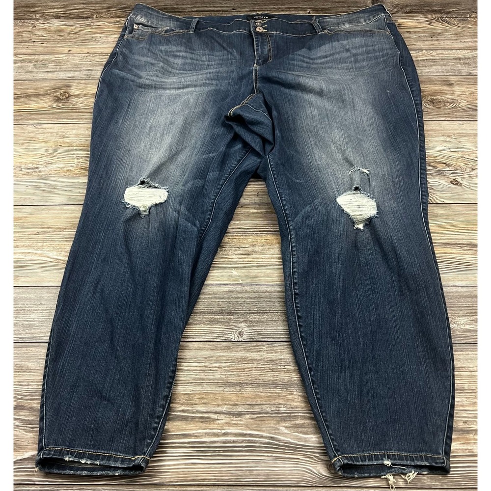 Torrid Womens Jeans Jegging Blue 30T Denim Stretch High Rise Distressed NWT